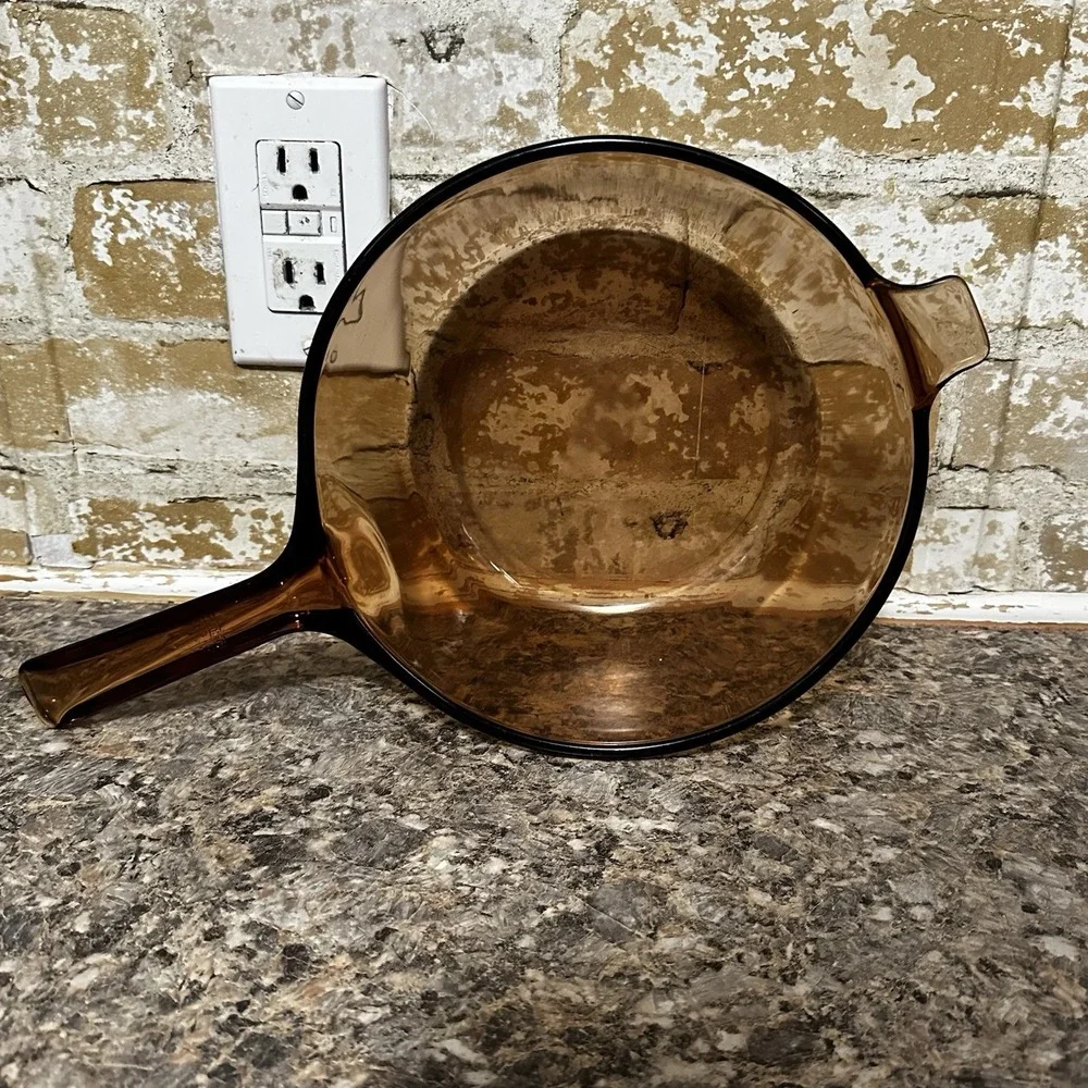 Vintage VISION by Corning 2.5L Sauce Pan With PYREX Lid V2.5C Amber USA